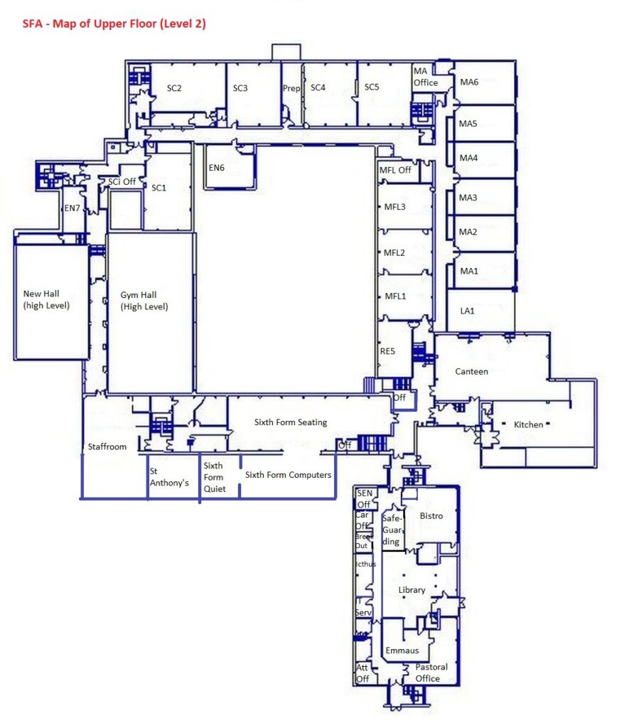 SFA - Map of Upper Floor (Level 2)