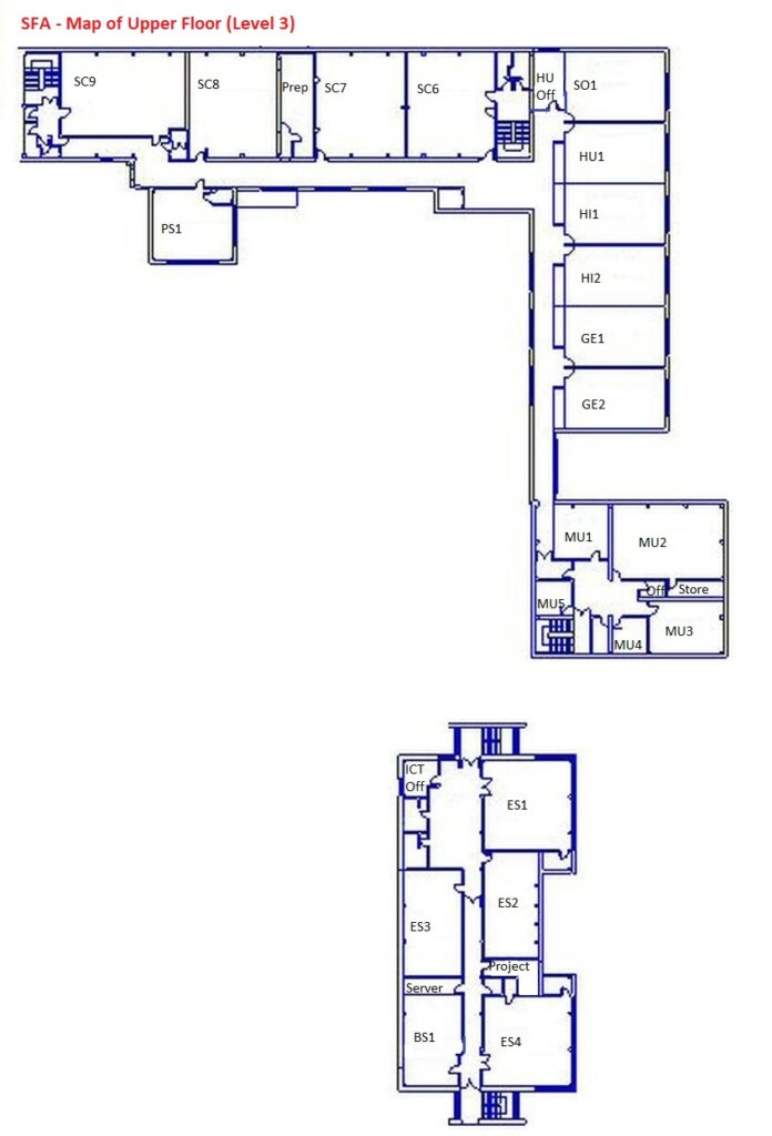 SFA - Map of Upper Floor (Level 3)